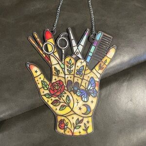 Colorful Hand-Shaped Hairdresser Suncatcher